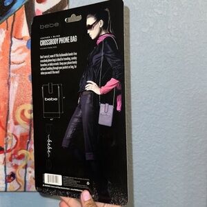 New Bebe Leather + Bling Crossbody Phone